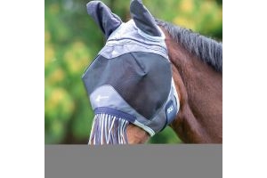 Bridleway Metabug Flymask With Ears and A Fringe Navy