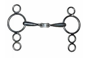 Korsteel Stainless Steel French Link 3 Ring Dutch Gag Bit|5-1/2” Inch