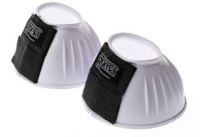 Roma PVC Ribbed Bell Boots Double Tape Color: White, Size: Large by Weatherbeeta Usa