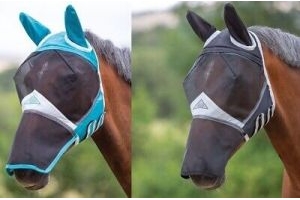 Shires Fine Mesh Fly Mask With Ears & Nose air stream fabric ears, and nose e...