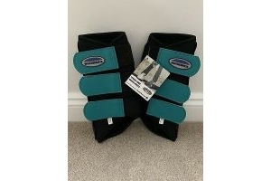 Weatherbeeta Prime Single Lock Brushing Boots Turquoise Full Size NEW