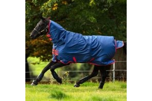 Horseware Mio All-In-One 350g Heavy Weight Combo Neck Turnout Rug Dark Blue/Red