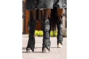 LeMieux Travel Boots Lightweight Protective Wicking Carbon Leg Wraps Navy/Black