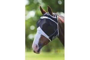 Shires Fine Mesh Fly Mask With Ear Holes, UV Protection,  in Black