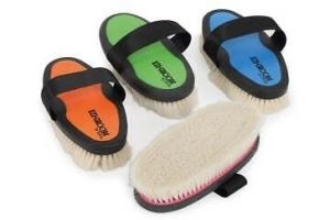 Shires Ezi-Groom Grip Body Brush With Goat Hair for Horses | Various Colours