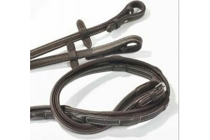 GFS Premier Top Quality Flexi Soft Leather Reins with inside Rubber Grip