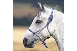 Shires Adjustable Rope Halter Navy/White