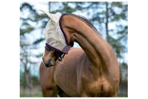 Horseware Amigo Finemesh Flymask with Ears - Silver/Navy - Pony