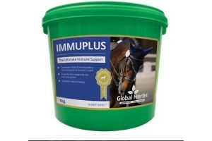 Global Herbs ImmuPlus Powder 1kg Tub, Immune Aid Supplement for Horses / Ponies