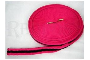Kincade Brights Two Tone Padded Horse Riding Lunge Rein Line - Hot Pink/Black