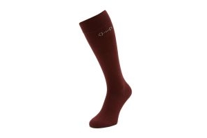 Horze Ladies Crystal Detail Knee Socks Burgundy Red Mahogany