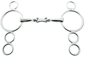 Korsteel Stainless Steel French Link 3 Ring Dutch Gag Horse Bit (5.5in) (Silver)