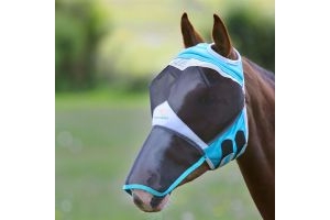 FlyGuard Pro Fine Mesh Fly Mask With Nose Teal