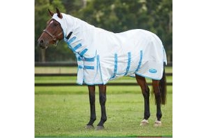WeatherBeeta Sweet-Itch Shield Combo Neck Fly Rug White/Blue