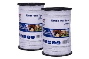 Fenceman Electric Fence White Tape 20mm x 200m Twin Pack