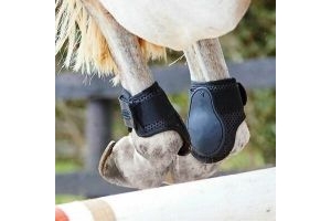 HORSE FETLOCK BOOTS | WeatherBeeta Lite Tough PVC strike pad BLACK WHITE