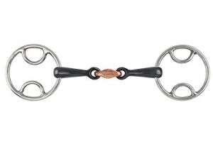 Shires Sweet Iron Beval Bits with Copper (519) Lozenge and Peanut Links Loop Ring / Beval Bits 5.5