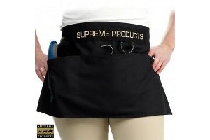 Grooming Apron by Supreme Products – Black – Half Apron – 3 Large, Deep pockets