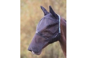 Shires Fine Mesh Fly Masks with Nose and Ears - small pony white - FLY VEIL - BN
