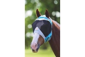 Shires FlyGuard Pro Fine Mesh Fly Mask with Ear Holes - Teal