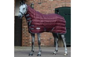 WeatherBeeta ComFiTec 210D Channel Quilt 400g Heavy Weight Combo Stable Rug Maroon/Grey/White