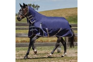 WeatherBeeta ComFiTec Essential 0g Lite Weight Combo Turnout Rug Navy/Silver/Red