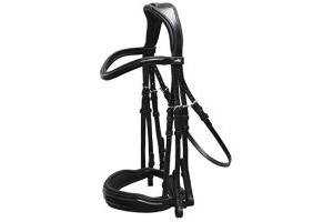 Schockemohle Milan Double Bridle Black/Silver WB (Full)