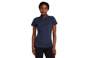 Horze Womens Lia Organic Cotton Polo Shirt Obscure Night Blue