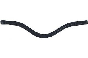 Collegiate Curved Raised Iv Saddlery Brow Band - Black All Sizes
