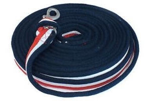 SOFT PADDED LUNGE LINE - John Whitaker Loop Handle Navy /Red,White,Blue