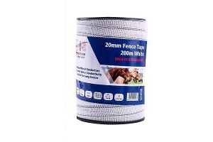 Fenceman High Performance Electric Fence White Tape 20mm x 200m