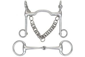 Shires Equestrian - Port Mouth Fixed Cheek Weymouth Set - S/steel - Size: 5