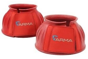 One Pair of Shires Arma Rubber Over Reach Boots Touch Close Red All Sizes