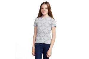 Childs Organic Micky Printed Cotton T-Shirt Ash Grey