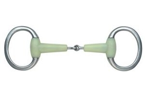 Shires Equestrian - Jointed Mouth Eggbutt Flat Ring - S/steel - Size: 41/2
