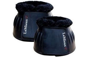 LeMieux Unisex's Rubber Bell with Fleece Pair Over Reach Boots, Black, Large