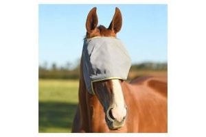 Equilibrium Field Relief Midi Fly Mask (No Ears) Grey with Yellow Binding P-F