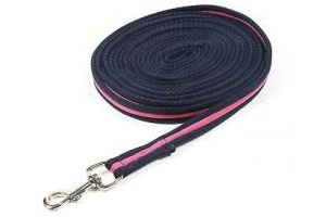 Shires Cushion Web Lunge Line - Navy/Pink