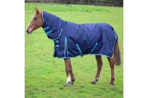 Bridleway Ontario Light Weight 0g Combo Turnout Rug Navy