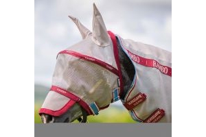 Horseware Rambo Fly Mask Plus-Non Treated Oatmeal/Cherry/Peach/Blue