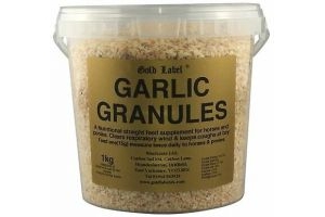 Gold Label Garlic Granules straight feed supplement for horses and ponies.