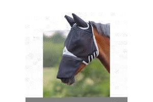 Shires Fine Mesh Fly Mask With Ears and Nose Black