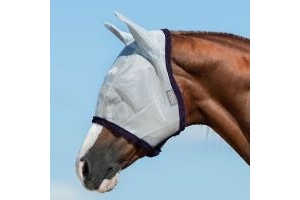 Horseware Ireland Amigo Fly Mask (Colour: Silver/Navy, Size: Pony)