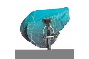 Shires Waterproof Ride On Saddle Cover Teal Lightening