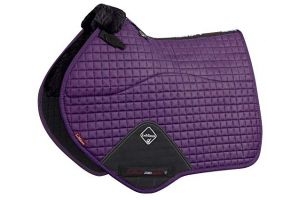 LeMieux Pro Lambswool Merino+ Half Lined Suede Close Contact Square Large Blackcurrant/Black
