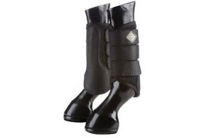 LeMieux ProSport Mesh Brushing Boots Lightweight Schooling Black/White/Brown