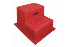 Classic Showjumps Standard 2 Step Mounting Block Red