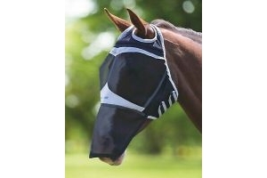 Shires Flyguard Fine Mesh Fly Mask with Ear Holes and Nose, UV Protection