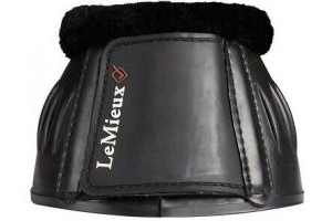 LeMieux Rubber Over Reach Bell Boot with Fleece 8532 LARGE Black NEW