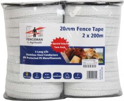 Fenceman Electric Tape Twin Pack White 200m